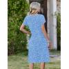 image:imageZeagoo Womens Casual Summer Dress 2026 Short Sleeve Dresses Pleats Midi A Line Flowy Dress Boho Beach Sundress with PocketsFlorallight Blue