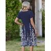 image:imageZeagoo Womens Casual Summer Dress 2026 Short Sleeve Dresses Pleats Midi A Line Flowy Dress Boho Beach Sundress with PocketsFlower Blue