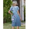 image:imageZeagoo Womens Casual Summer Dress 2026 Short Sleeve Dresses Pleats Midi A Line Flowy Dress Boho Beach Sundress with PocketsFlowersblue