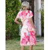 image:imageZeagoo Womens Casual Summer Dress 2026 Short Sleeve Dresses Pleats Midi A Line Flowy Dress Boho Beach Sundress with PocketsPatternpink