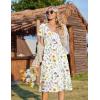 image:imageZeagoo Womens Casual Summer Dress 2026 Short Sleeve Dresses Pleats Midi A Line Flowy Dress Boho Beach Sundress with PocketsWhite Floral