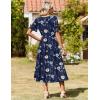 image:imageZeagoo Womens Summer Dresses 2026 Casual Midi Dress Flowy Sundress Ruffle Short Sleeve Tiered Dresses A Line Boho DressAnavy Floral 01