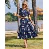 image:imageZeagoo Womens Summer Dresses 2026 Casual Midi Dress Flowy Sundress Ruffle Short Sleeve Tiered Dresses A Line Boho DressAnavy Floral 01