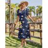 image:imageZeagoo Womens Summer Dresses 2026 Casual Midi Dress Flowy Sundress Ruffle Short Sleeve Tiered Dresses A Line Boho DressAnavy Floral 01