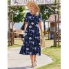 image:imageZeagoo Womens Summer Dresses 2026 Casual Midi Dress Flowy Sundress Ruffle Short Sleeve Tiered Dresses A Line Boho DressAnavy Floral 01