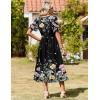 image:imageZeagoo Womens Summer Dresses 2026 Casual Midi Dress Flowy Sundress Ruffle Short Sleeve Tiered Dresses A Line Boho DressBlack Floral