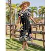 image:imageZeagoo Womens Summer Dresses 2026 Casual Midi Dress Flowy Sundress Ruffle Short Sleeve Tiered Dresses A Line Boho DressBlack Floral