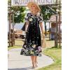 image:imageZeagoo Womens Summer Dresses 2026 Casual Midi Dress Flowy Sundress Ruffle Short Sleeve Tiered Dresses A Line Boho DressBlack Floral