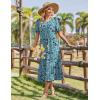 image:imageZeagoo Womens Summer Dresses 2026 Casual Midi Dress Flowy Sundress Ruffle Short Sleeve Tiered Dresses A Line Boho DressBlue Green Floral