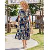 image:imageZeagoo Womens Summer Dresses 2026 Casual Midi Dress Flowy Sundress Ruffle Short Sleeve Tiered Dresses A Line Boho DressBoho Printed