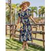 image:imageZeagoo Womens Summer Dresses 2026 Casual Midi Dress Flowy Sundress Ruffle Short Sleeve Tiered Dresses A Line Boho DressBoho Printed