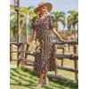 image:imageZeagoo Womens Summer Dresses 2026 Casual Midi Dress Flowy Sundress Ruffle Short Sleeve Tiered Dresses A Line Boho DressBrown Floral