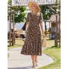 image:imageZeagoo Womens Summer Dresses 2026 Casual Midi Dress Flowy Sundress Ruffle Short Sleeve Tiered Dresses A Line Boho DressBrown Floral