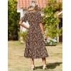 image:imageZeagoo Womens Summer Dresses 2026 Casual Midi Dress Flowy Sundress Ruffle Short Sleeve Tiered Dresses A Line Boho DressBrown Floral