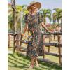 image:imageZeagoo Womens Summer Dresses 2026 Casual Midi Dress Flowy Sundress Ruffle Short Sleeve Tiered Dresses A Line Boho DressChic Printed 02