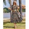 image:imageZeagoo Womens Summer Dresses 2026 Casual Midi Dress Flowy Sundress Ruffle Short Sleeve Tiered Dresses A Line Boho DressChic Printed 02