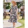 image:imageZeagoo Womens Summer Dresses 2026 Casual Midi Dress Flowy Sundress Ruffle Short Sleeve Tiered Dresses A Line Boho DressGrey Flower