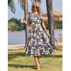 image:imageZeagoo Womens Summer Dresses 2026 Casual Midi Dress Flowy Sundress Ruffle Short Sleeve Tiered Dresses A Line Boho DressGrey Flower
