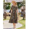 image:imageZeagoo Womens Summer Dresses 2026 Casual Midi Dress Flowy Sundress Ruffle Short Sleeve Tiered Dresses A Line Boho DressHot Chic Printed