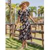 image:imageZeagoo Womens Summer Dresses 2026 Casual Midi Dress Flowy Sundress Ruffle Short Sleeve Tiered Dresses A Line Boho DressMixed Flower