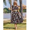 image:imageZeagoo Womens Summer Dresses 2026 Casual Midi Dress Flowy Sundress Ruffle Short Sleeve Tiered Dresses A Line Boho DressMixed Flower