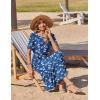 image:imageZeagoo Womens Summer Dresses 2026 Casual Midi Dress Flowy Sundress Ruffle Short Sleeve Tiered Dresses A Line Boho DressNavy Floral 02