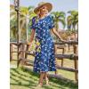 image:imageZeagoo Womens Summer Dresses 2026 Casual Midi Dress Flowy Sundress Ruffle Short Sleeve Tiered Dresses A Line Boho DressNavy Floral 02