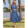 image:imageZeagoo Womens Summer Dresses 2026 Casual Midi Dress Flowy Sundress Ruffle Short Sleeve Tiered Dresses A Line Boho DressNavy Floral 02