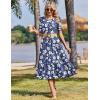 image:imageZeagoo Womens Summer Dresses 2026 Casual Midi Dress Flowy Sundress Ruffle Short Sleeve Tiered Dresses A Line Boho DressNavy Floral 03