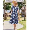 image:imageZeagoo Womens Summer Dresses 2026 Casual Midi Dress Flowy Sundress Ruffle Short Sleeve Tiered Dresses A Line Boho DressNavy Floral 03