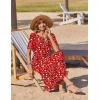 image:imageZeagoo Womens Summer Dresses 2026 Casual Midi Dress Flowy Sundress Ruffle Short Sleeve Tiered Dresses A Line Boho DressRed Floral