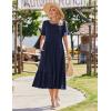 image:imageZeagoo Womens Summer Dresses 2026 Casual Midi Dress Flowy Sundress Ruffle Short Sleeve Tiered Dresses A Line Boho DressSolid Navy