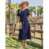 image:imageZeagoo Womens Summer Dresses 2026 Casual Midi Dress Flowy Sundress Ruffle Short Sleeve Tiered Dresses A Line Boho DressSolid Navy