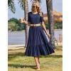 image:imageZeagoo Womens Summer Dresses 2026 Casual Midi Dress Flowy Sundress Ruffle Short Sleeve Tiered Dresses A Line Boho DressSolid Navy