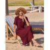 image:imageZeagoo Womens Summer Dresses 2026 Casual Midi Dress Flowy Sundress Ruffle Short Sleeve Tiered Dresses A Line Boho DressWine Red