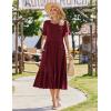 image:imageZeagoo Womens Summer Dresses 2026 Casual Midi Dress Flowy Sundress Ruffle Short Sleeve Tiered Dresses A Line Boho DressWine Red