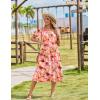 image:imageZeagoo Womens Summer Warp VNeck Casual Dresses Short Sleeve Midi Floral Dress with Pockets Tiered Flowy A Line SundressPink Floral