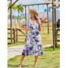 image:imageZeagoo Womens Summer Warp VNeck Casual Dresses Short Sleeve Midi Floral Dress with Pockets Tiered Flowy A Line SundressPurple Floral