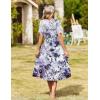 image:imageZeagoo Womens Summer Warp VNeck Casual Dresses Short Sleeve Midi Floral Dress with Pockets Tiered Flowy A Line SundressPurple Floral