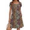 image:imageZEAGOO Summer Dresses for Women 2026 Sundress Short Petal Sleeve Dress with Pockets Floral Dresses for CasualAfloralmz721