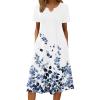 image:imageZeagoo Summer Dresses for Women 2026 Casual Short Sleeve Aline Midi Dress with Pocket Flowy Pleated Tshirt Beach SundressWf118