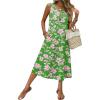 image:imageZeagoo Women Beach Summer Midi Dress 2026 Sleeveless Casual Beachy Sundress Button Down Loose Tank Dresses with PocketsGreen Pink
