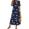 image:imageZeagoo Womens Summer Dresses 2026 Casual Midi Dress Flowy Sundress Ruffle Short Sleeve Tiered Dresses A Line Boho DressAnavy Floral 01