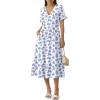 White Blue Floral