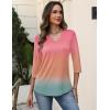 image:imageZeagoo 34 Length Sleeve Womens Tops V Neck Shirt Dressy Casual Blouse Basic Tshirts 2026 Fashion Clothing S2XLJb218
