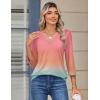 image:imageZeagoo 34 Length Sleeve Womens Tops V Neck Shirt Dressy Casual Blouse Basic Tshirts 2026 Fashion Clothing S2XLJb218