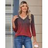 image:imageZeagoo 34 Length Sleeve Womens Tops V Neck Shirt Dressy Casual Blouse Basic Tshirts 2026 Fashion Clothing S2XLMz838