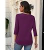 image:imageZeagoo 34 Length Sleeve Womens Tops V Neck Shirt Dressy Casual Blouse Basic Tshirts 2026 Fashion Clothing S2XLPurple