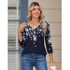 image:imageZeagoo 34 Length Sleeve Womens Tops V Neck Shirt Dressy Casual Blouse Basic Tshirts 2026 Fashion Clothing S2XLSf103