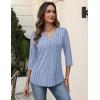 image:imageZeagoo 34 Length Sleeve Womens Tops V Neck Shirt Dressy Casual Blouse Basic Tshirts 2026 Fashion Clothing S2XLTz273